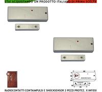 CM 20 VR 2 CONTATTI MAGNETICI RADIO 433,92 MHZ SISMICO ANTIFURTO BIANCHI LYSA 64