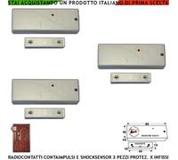 CM 20 VR 3 Contatti Magnetici Radio 433,92 MHz Sismico Antifurto Bianchi LysaGSM