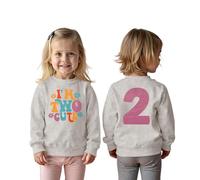 CM C&M WODRO 2° compleanno ragazza felpa "I'm Two Cute" stampante maglione secondo compleanno abbigliamento bambino bambino girocollo manica lunga annuncio abbigliamento autunno inverno maglione