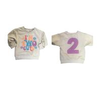 CM C&M WODRO 2° compleanno ragazza felpa "I'm Two Cute" stampante maglione secondo compleanno abbigliamento bambino bambino girocollo manica lunga annuncio abbigliamento autunno inverno maglione, Blu