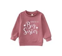 CM C&M WODRO Big Sister Felpa Baby Annuncio Maglione Ragazze Bambini Manica Lunga Promossa Troppo Grande Sorella Vestito Neonato Maglione Fratelli Vestiti Per Bambini Caldo, rosa scuro, 5-6 Jahre