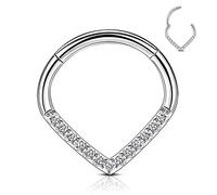 CM Crareesi Mania G23 Titanium Teardrop Septum Clicker Anelli Titanio Helix Orecchini Cerchio 16G Daith Gioielli Piccolo Septum Gioielli Cerchi Cartilagine Orecchini