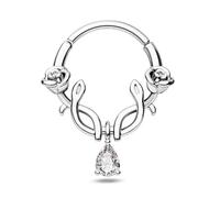 CM Crareesi Mania Piercing per setto rosa anello Helix argento anello Daith pendente a goccia CZ piercing elice orecchio cartilagine 316L acciaio inossidabile setto clicker per donne 8 10 mm, 16G8MM