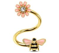 CM Crareesi Mania Twisted Helix Orecchini da cartilagine con Ape 16G in Acciaio Inox 316L Spirale per setto setto setto daith elice Piercing per Corpo Gioielli da Donna