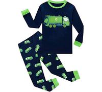 CM-Kid, Pigiami per Bambini Pajama Set, 3-Camion della Spazzatura Nascosto Blu, 6T Baby Boys