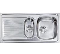 CM, Lavello, 1 Vasca Dx + Vaschetta, Gocciolatoio SX, Linea Mondial, 100 x 50, Inox Satinato - 011545 DCSSP