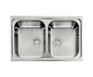 CM Lavello 2 vasche (79x50cm) COMETA Inox Satinato 011442XCSSX