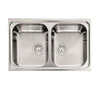 CM Lavello Acciaio Inox 79 x 50 cm 2 Vasche LEVANTE 015722.X1.01.2018