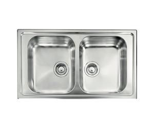 CM Lavello 2 vasche (86x50cm) COMETA Inox Satinato 011444XCSSX