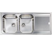 CM Lavello Acciaio Inox 116 x 50 cm 2 Vasche a Sinistra ZENITH 011247.S1.01.2016