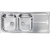 CM Lavello Acciaio Inox 116 x 50 cm 2 Vasche Sinistra ATLANTIC 010547.S1.01.2016