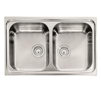 CM Lavello 2 vasche (79x50cm) LEVANTE Inox Satinato 015722XCSSP