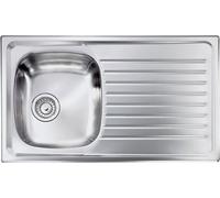 CM, Lavello 1 Vasca Dx, Gocciolatoio a SX, Linea Siros, 86 x 50 cm, Inox Satinato - 010443 DCSSX