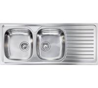 CM Lavello Cucina 2 vasche con Gocciolatoio SX in Acciaio Inox 116 x 50 cm - 010447.D1.01.2016