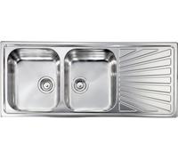 CM Lavello Cucina 2 vasche con Gocciolatoio SX in Acciaio Inox 116 x 50 cm - 011447.D1.01.2016