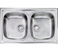 CM Lavello Cucina 2 vasche in Acciaio Inox 79 x 50 cm - 010442.X1.01.2016