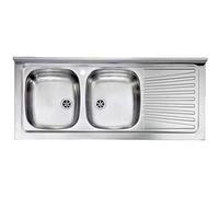 Cm Lavello Inox 2 Vasche Appoggio C/Gocciolatoio 120 X 50 Dx