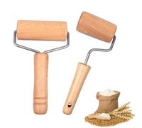 CM-UHNM Mattarello piccolo, 2 pezzi Rolling Pin per pizza, due misure, piccolo adatto per bastoncini di pasta fatti a mano e mattarello piccoli con manico
