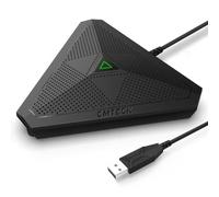 CM001 - Microfono USB da conferenza, per computer desktop, pulsante di disattivazione con indicatore LED, omnidirezionale a condensatore, per registrazione, streaming, giochi, Skype (Windows/macOS