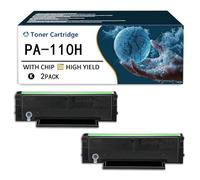 CMADJT Cartuccia Toner Nera ad Alta resa PA-110H con Chip Compatibile per Stampante PANTUM P1000 P1050 P2000 P2010 P2050 M5000 M5005 M6000 M6005, Scatena la Stampa ad Alta Definizione,Black-2PCS