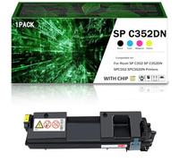 CMADJT Cartuccia toner SP C352DN ad alta capacità, set di toner nero, giallo, ciano e magenta compatibile con la stampante Ricoh SP C352 SP C352DN SPC352 SPC352DN, con chip,Yellow-1Pack
