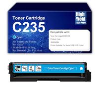 CMADJT Compatibile con Cartuccia Toner C235 Sostitutiva per Stampante Xerox C230 C235, Cartuccia d'inchiostro 006R04383 006R04384 006R04385 006R04386, Alta capacità 1500 Pagine Senza Chip,Cyan-1Pcs