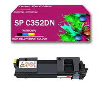 CMADJT Confezione da 4 cartucce toner SP C352DN SPC352DN BK/C/M/Y compatibili con la stampante a colori Ricoh SP C352 SP C352DN SPC352 SPC352DN, ad alta capacità e con chip,Yellow-1Pack