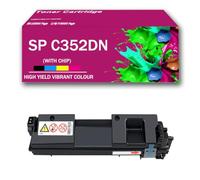 CMADJT Confezione da 4 cartucce toner SP C352DN SPC352DN BK/C/M/Y compatibili con la stampante a colori Ricoh SP C352 SP C352DN SPC352 SPC352DN, ad alta capacità e con chip,Black-1Pack