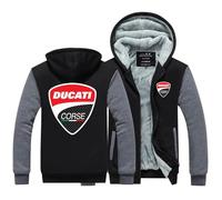 CMADJT Felpe con Cappuccio da Uomo per Duca-Ti Felpe con Cappuccio Giacche con Cerniera Completa Tempo Libero Casual Cappotti Sport all'Aria Aperta Abbigliamento da Lavoro Capispalla,Dark Grey-S