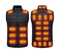 CMADJT Gilet riscaldato con 28 zone di riscaldamento per uomo e donna, gilet riscaldato elettrico intelligente senza maniche per l'inverno, per escursionismo, snowboard, sci e sport all'aria,Black-s