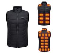 CMADJT Gilet riscaldato unisex con 28 zone di riscaldamento giacca invernale riscaldata senza maniche 4 zone di controllo USB Smart Electric scaldamuscoli da lavoro per sci ed escursionismo,Black-s