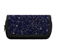 Cmagnifico Astuccio a doppio strato, con costellazioni che si illuminano al buio, borsa per cancelleria utilizzata come astuccio, Bagliore nel buio costellazioni mezzanotte, One Size, Astuccio