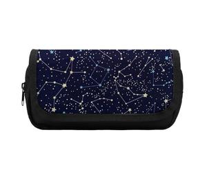 Cmagnifico Astuccio a doppio strato, con costellazioni che si illuminano al buio, borsa per cancelleria utilizzata come astuccio, Bagliore nel buio costellazioni mezzanotte, One Size, Astuccio