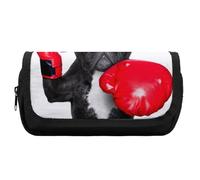 Cmagnifico Astuccio a doppio strato, con righe orizzontali colorate arcobaleno, per cancelleria, utilizzabile come astuccio, Boxer Bulldog Francese, One Size, Astuccio