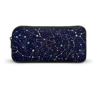 Cmagnifico Astuccio grigio WolfStationery Bag, borsa da viaggio d'affari o piccola cassetta degli attrezzi, borsa per il trucco delle ragazze, Bagliore nel buio costellazioni mezzanotte, 22*12*5cm