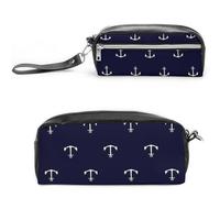 Cmagnifico Astuccio in pelle, a tema nautico, semplice borsa per cancelleria utilizzata come astuccio per ufficio e scuola, borsa da viaggio d'affari o piccola cassetta degli attrezzi, borsa per il