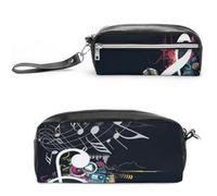 Cmagnifico Astuccio in pelle, astuccio per appunti musicale, utilizzabile come astuccio per ufficio e scuola, borsa da viaggio d'affari o piccola cassetta degli attrezzi, borsa per il trucco