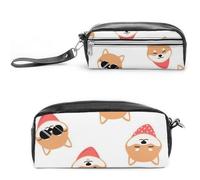 Cmagnifico Astuccio in pelle, bello Shiba Lnu DogStationery Bag utilizzato come astuccio per ufficio e scuola, borsa da viaggio d'affari o piccola cassetta degli attrezzi, borsa per il trucco
