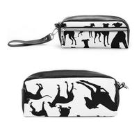 Cmagnifico Astuccio in pelle, con cane levriero italiano, astuccio per cancelleria utilizzato come astuccio per ufficio e scuola, borsa da viaggio d'affari o piccola cassetta degli attrezzi, borsa per