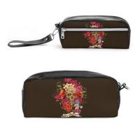 Cmagnifico Astuccio in pelle, Day of the DeadStationery Bag utilizzato come astuccio per ufficio e scuola, borsa da viaggio d'affari o piccola cassetta degli attrezzi, borsa per il trucco, Stile:,