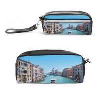 Cmagnifico Astuccio in pelle, Venezia ItalyStationery Bag usato come astuccio per ufficio e scuola, borsa da viaggio d'affari o piccola cassetta degli attrezzi, borsa per il trucco, Stile:,