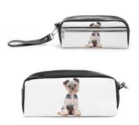 Cmagnifico Astuccio in pelle, Yorkshire TerrierStationery Bag utilizzato come astuccio per ufficio e scuola, borsa da viaggio d'affari o piccola cassetta degli attrezzi, borsa per il trucco, Stile:,