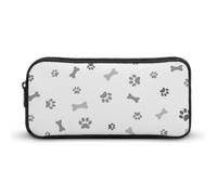 Cmagnifico Astuccio per matite, borsa per cancelleria, borsa da viaggio d'affari o piccola cassetta degli attrezzi, borsa per il trucco per ragazze, Cane zampa di cane osso, 22*12*5cm, Astuccio