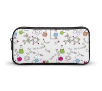 Cmagnifico Astuccio per matite, borsa per cancelleria con ippopotamo, borsa da viaggio o piccola cassetta degli attrezzi, borsa per il trucco per ragazze, Modello di esperimento di chimica, 22*12*5cm