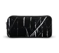 Cmagnifico Astuccio per matite, borsa per cancelleria moderna di metà secolo, borsa da viaggio o piccola cassetta degli attrezzi, borsa per il trucco per ragazze, Marmo nero., 22*12*5cm, Astuccio