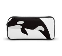 Cmagnifico Astuccio per matite, grazioso motivo gatto nero, borsa da viaggio d'affari o piccola cassetta degli attrezzi, borsa per il trucco per ragazze, Modello di balena dell'assassino, 22*12*5cm
