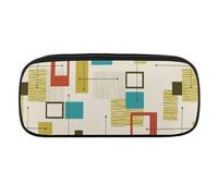 Cmagnifico Astuccio per matite in poliuretano, stile moderno di metà secolo, utilizzabile come astuccio per l'ufficio e la scuola, borsa da viaggio d'affari o piccola cassetta degli attrezzi, borsa