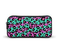 Cmagnifico Astuccio per matite, teschio spaventoso che indossa un cappello nero, borsa da viaggio d'affari o piccola cassetta degli attrezzi, borsa per il trucco per ragazze, Leopardo e Zebra, 22*12