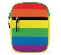 Cmagnifico Borsa a tracolla, borsa a tracolla arcobaleno Peace Love, multiuso, piccola borsa a tracolla per lavoro, viaggi d'affari