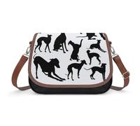 Cmagnifico Borsa a tracolla, borsa a tracolla con cane levriero italiano, borsa a tracolla in pelle per donna, viaggi, lavoro, uso quotidiano